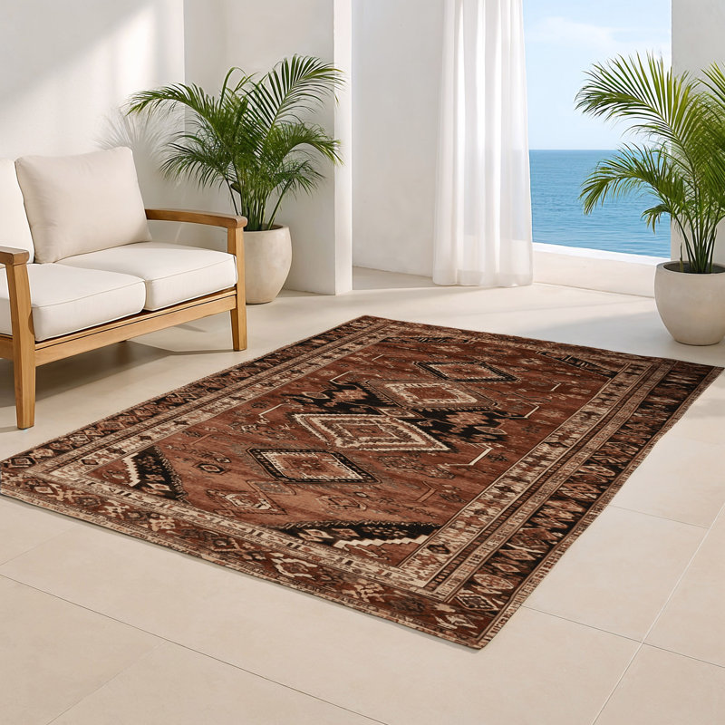 Tapis turc intérieur et extérieur brun, Rectangulaire 2 pi x 3 pi