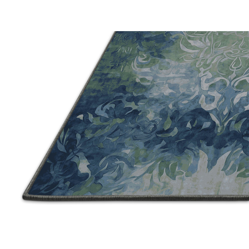 Tapis gris soyeux et moelleux, Rectangulaire 3 pi x 5 pi