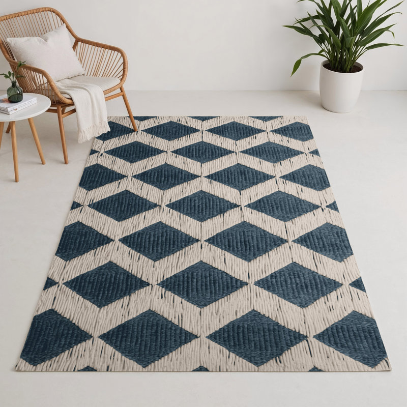 Tapis d'intérieur et d'extérieur à carreaux beige