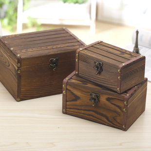  6 Pack Wooden Box Heart-Shaped Jewelry Box Unfinshed Wood  Nesting Keepsake storage for Crafts (3 Pieces/set, 2 Sets)