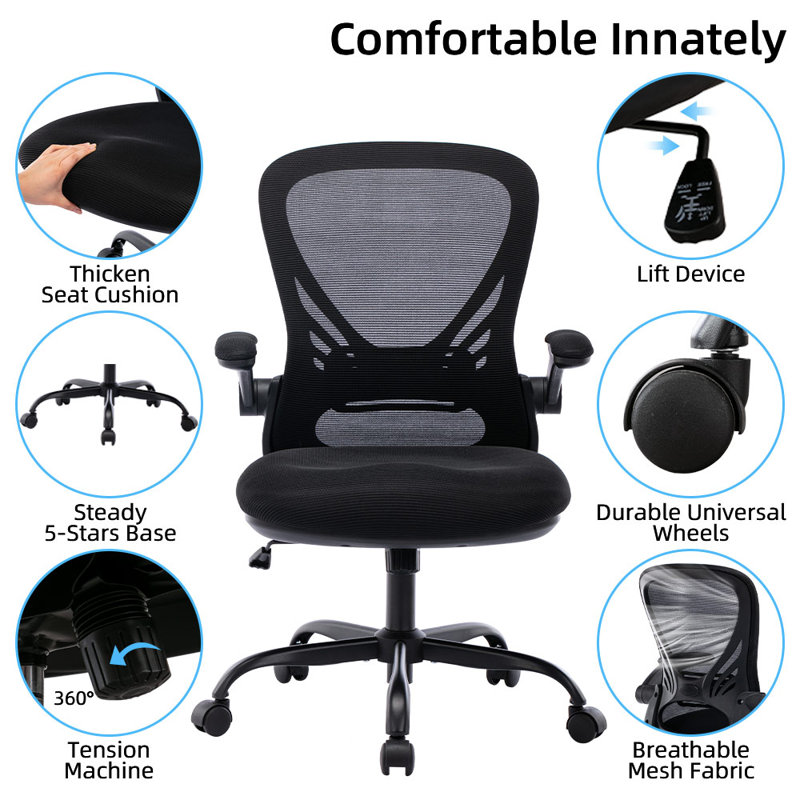 Desk Chair, Black, Black
