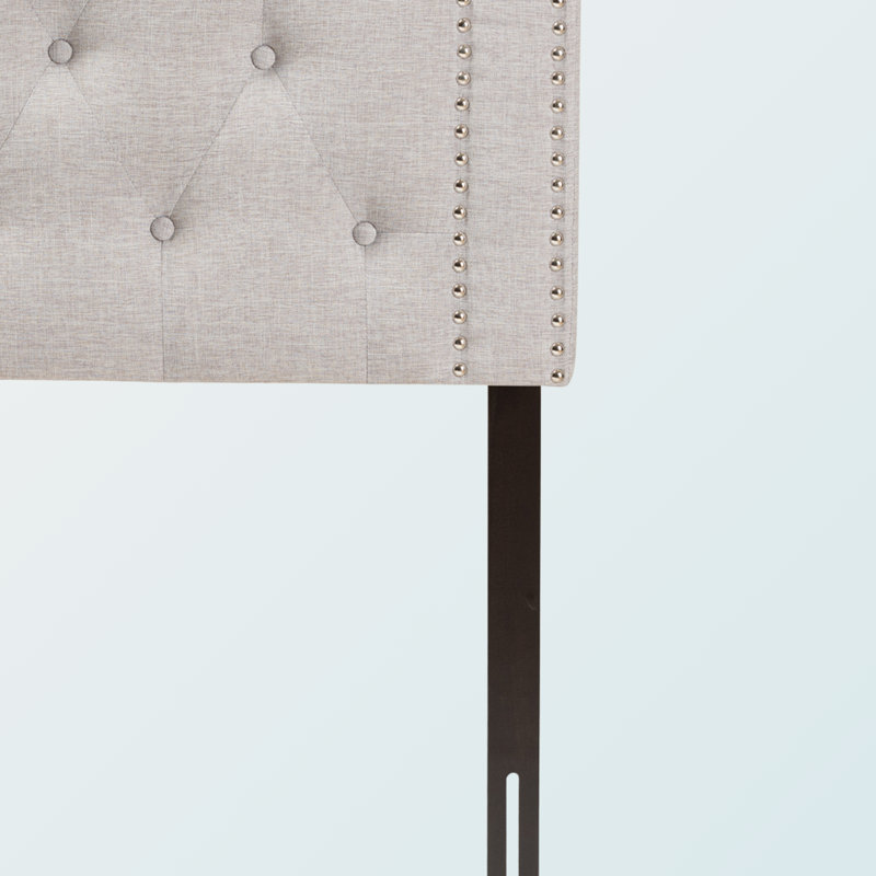 Ernetta Upholstered Headboard, Twin, Grayish Beige