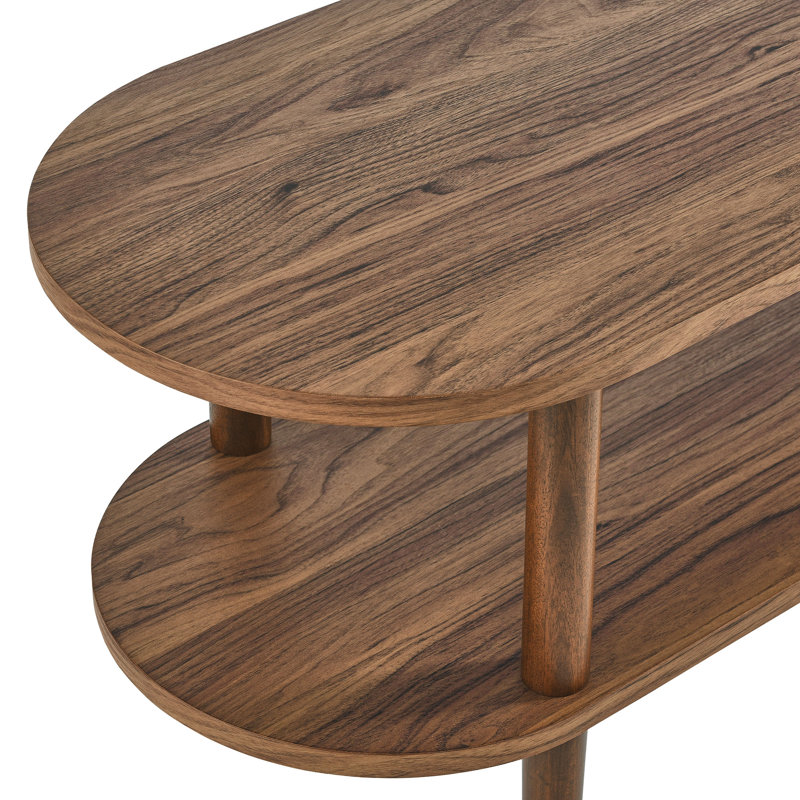Torus Oval Wood TV Stand, Walnut
