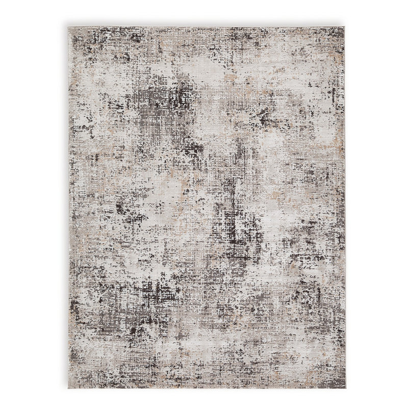 Motif abstrait noir et gris tissé à la machine, 8 po x 10 po
