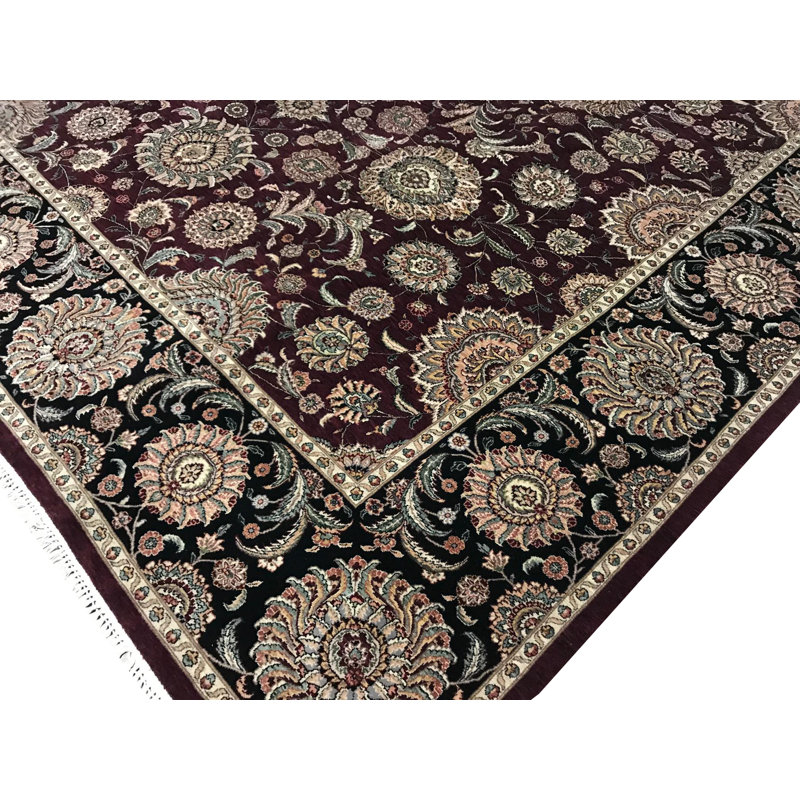 Tapis noir et vin de haute qualité noué à la main
