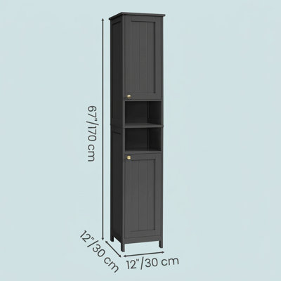 67" H Tall Storage Cabinet With Lights, Slim Storage Cabinet, Freestanding Narrow Storage Unit