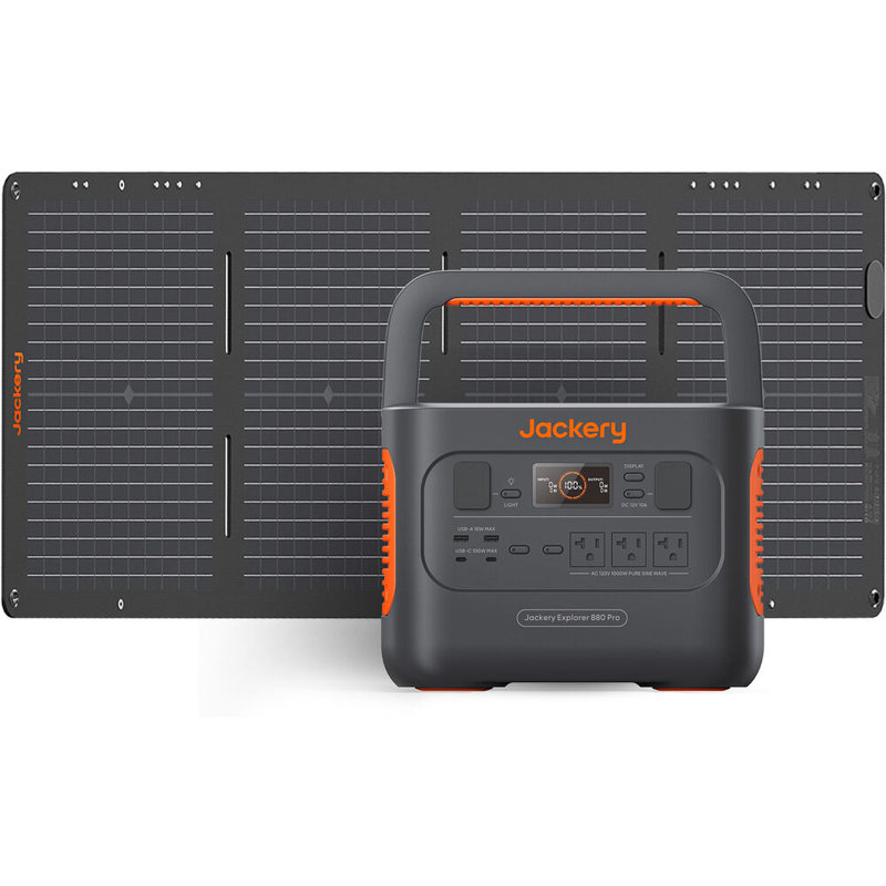 Station électrique portative Jackery Explorer 880 Pro avec mini panneau solaire 100W
