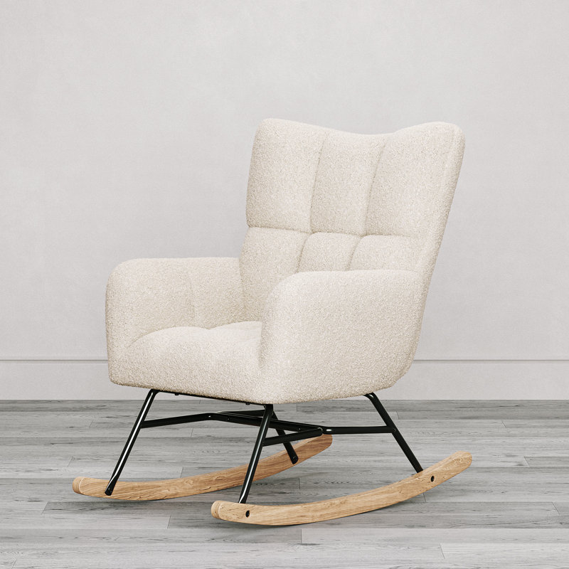 Ebern Designs Zeanna 27.5'' W Rocking Chair Teddy Fleece & Reviews ...