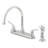Kingston Brass Yosemite Two-Handle 4-Hole 8" Centerset Kitchen Faucet with Side Sprayer-35258158