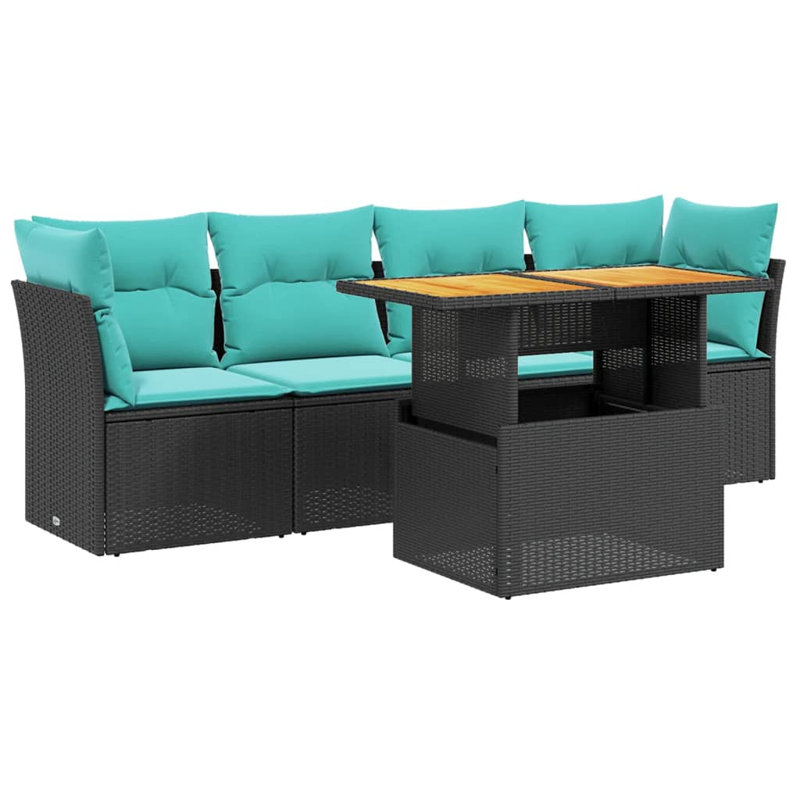 Ensemble de canapé de patio avec coussins 5 pièces Vidaxl