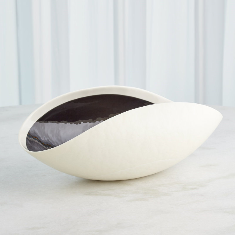 Handmade Glass Decorative Bowl, 7" H x 20.75" W x 11.5" D