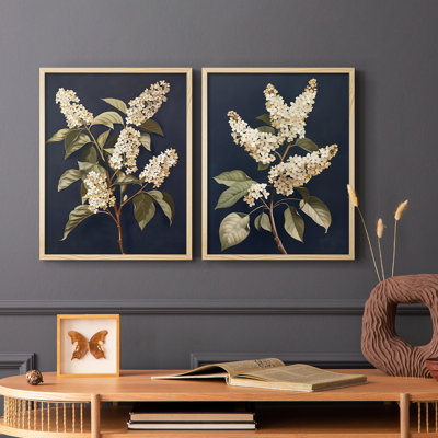 FLORAL Series CLV III - reproduction encadrée de qualité supérieure - prête à être accrochée - aucun clou requis - aucun clou requis