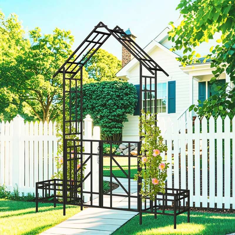 Arche de jardin en métal avec barrière et jardin pour plantes
