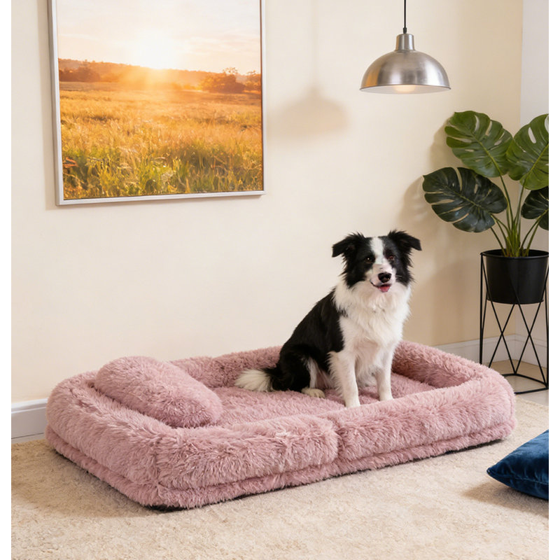 5-Position Adjustable Convertible Dog Bed, Pink