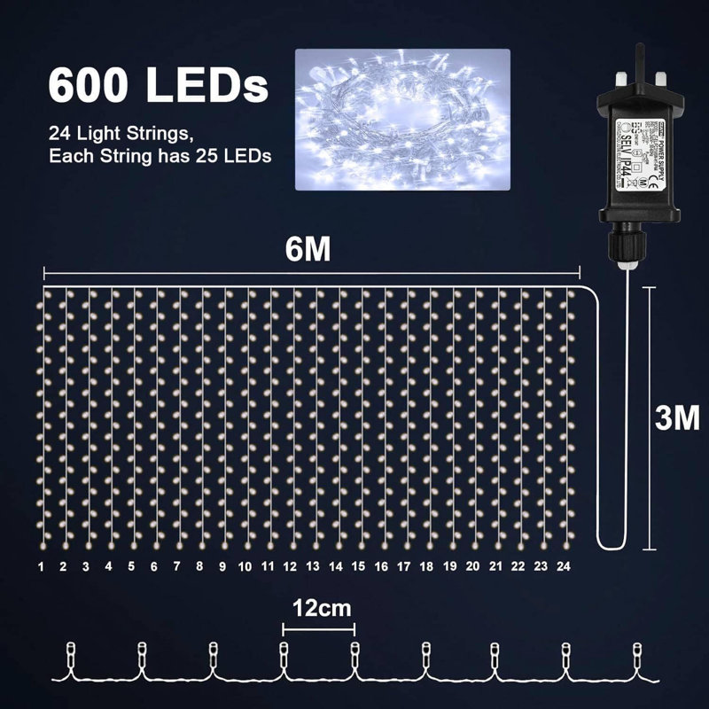 Anjaly 600cm LED Indoor / Outdoor String Lights