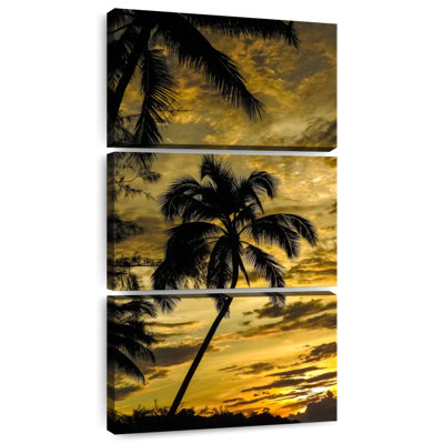 Silhouette de palmier au coucher du soleil