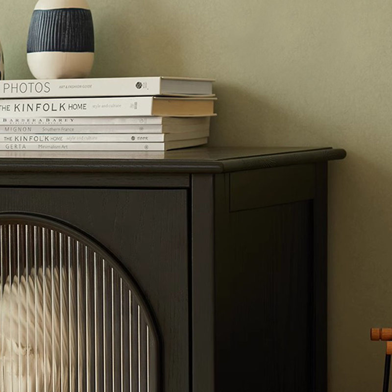 Meuble télé blanc en bois massif, H 22,44 po x L 70,87 po x l 17,72 po, Noir