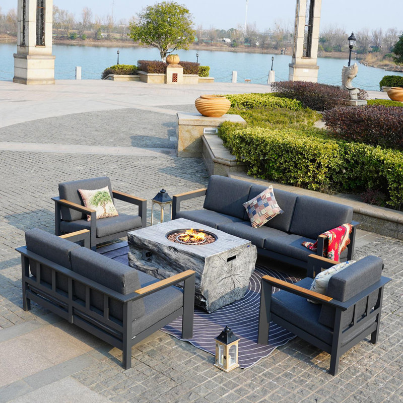7 - Person Patio Conversation Set with Cushions