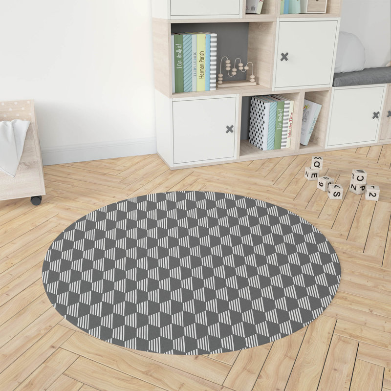 Tapis de jeu pour enfants Hexaline, Ivoire / gris anthracite