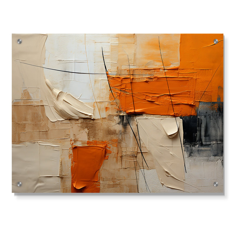 Textile Symphony II - Abstract Collages, art mural acrylique, H 24 po x l 32 po
