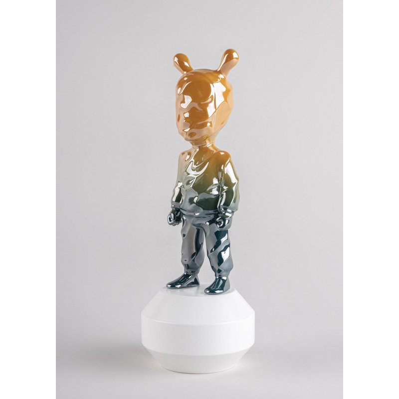 Statue de divertissement fabriquée à la main, H 11,81 po x l 4,33 po x P 4,33 po, Orange/bleu