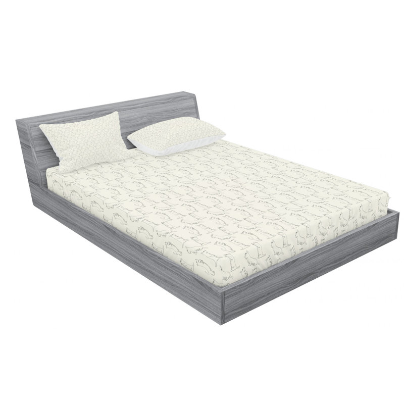 Scottie Microfiber Fitted Sheet, Queen Fitted Sheet with 2 Pillowcases