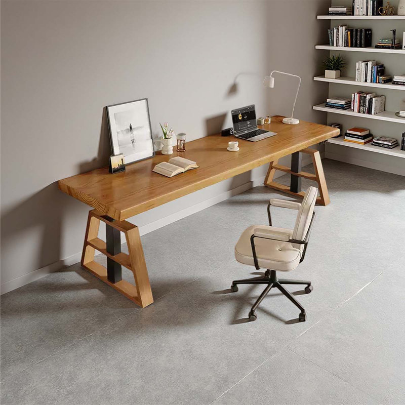 Solid wood electrically adjustable office desk, 29.53" H x 78.74"  W x 23.62" D
