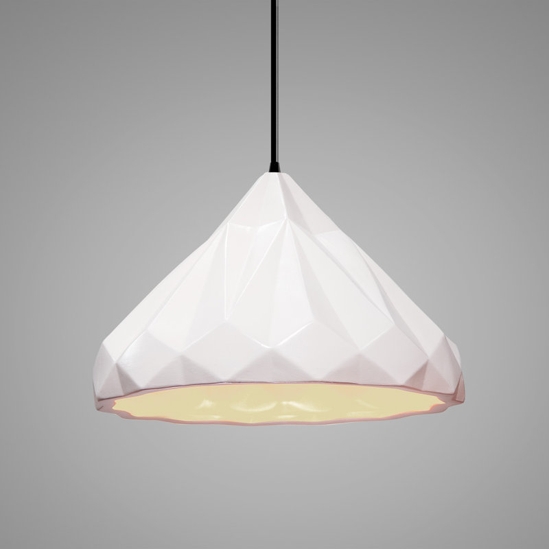 Cattier 1 - Light Single Geometric Pendant, Matte Black, Gloss White