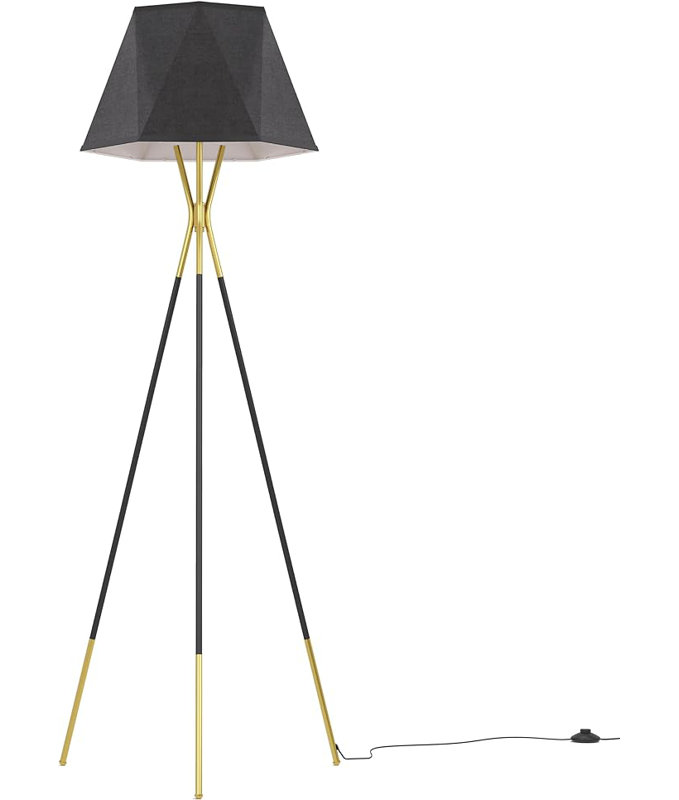 Inlight 65" Black and Gold Metal Tripod Floor Lamp