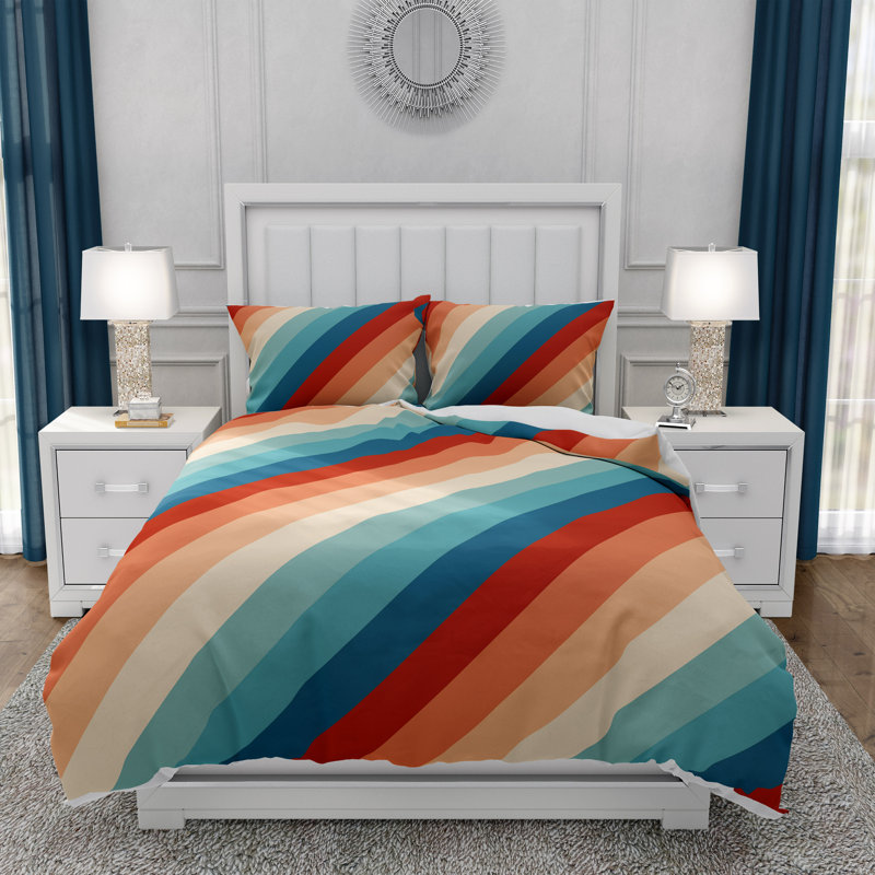 Striped Duvet Cover, Twin Duvet Cover + 1 Queen Sham