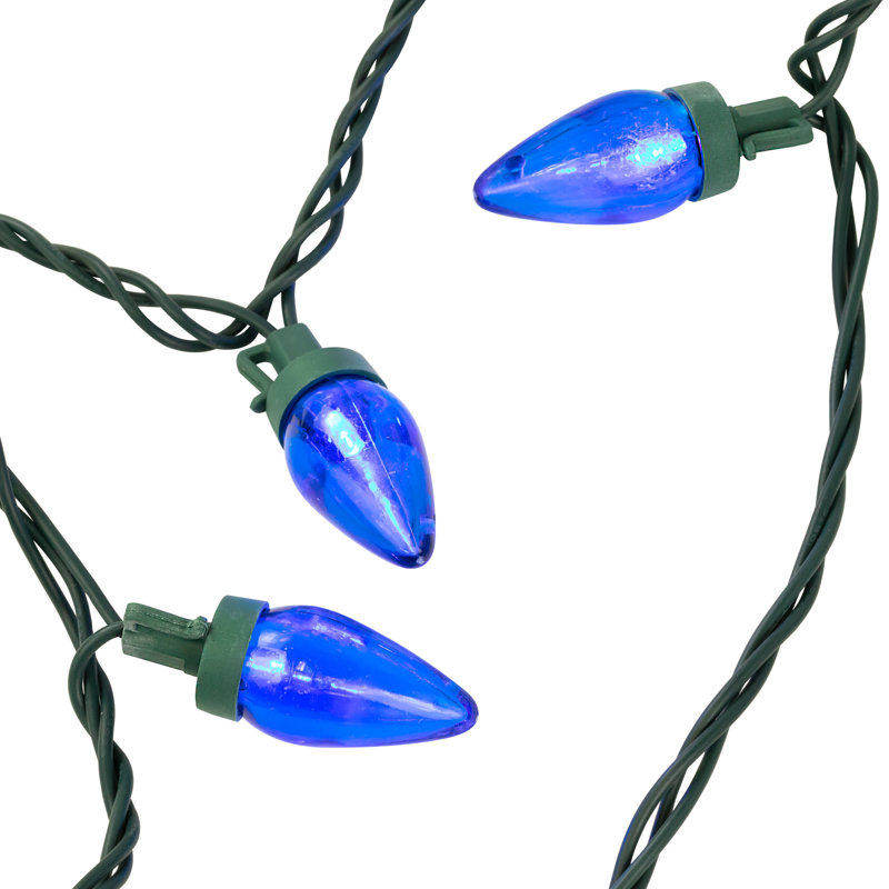 LED C7 Christmas 25 Light String Lighting, Blue