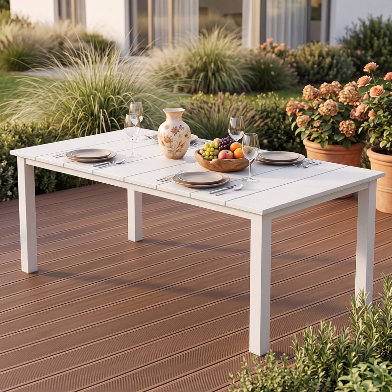 Table de salle à manger de patio, Blanc