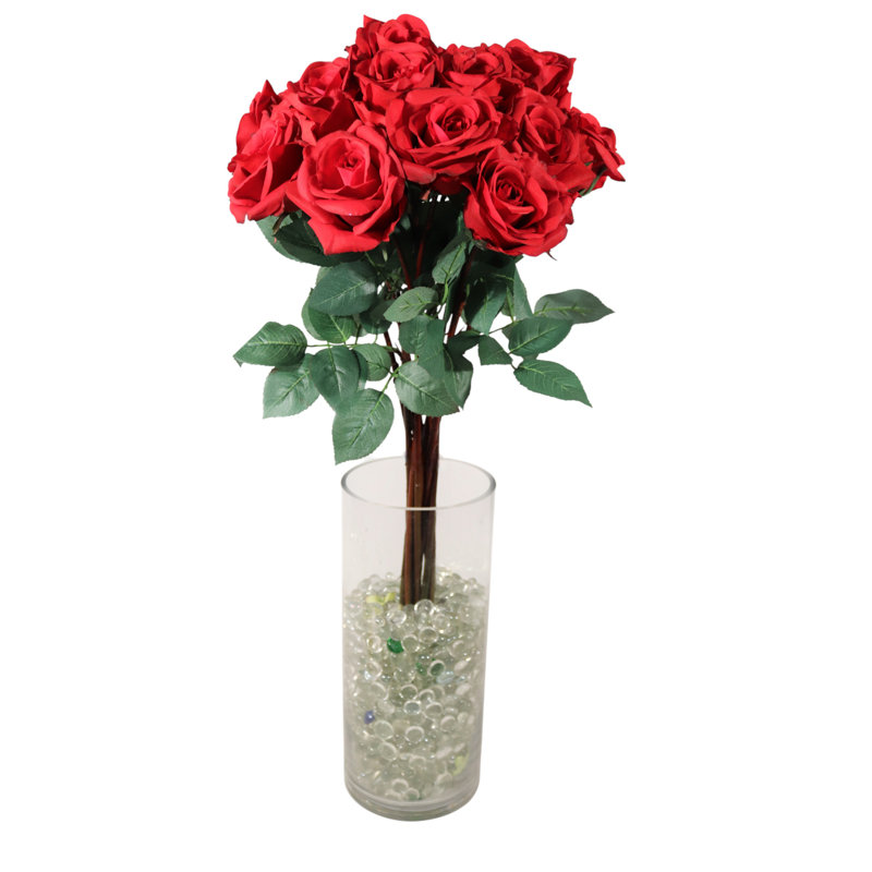 27'' Real Touch Red Rose Stem – Faux Flower with 4'' Bloom