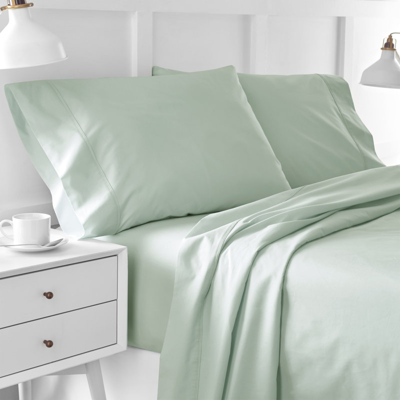 Modern Living 300 Thread Count Satin Pillowcase, Standard, Light Sage