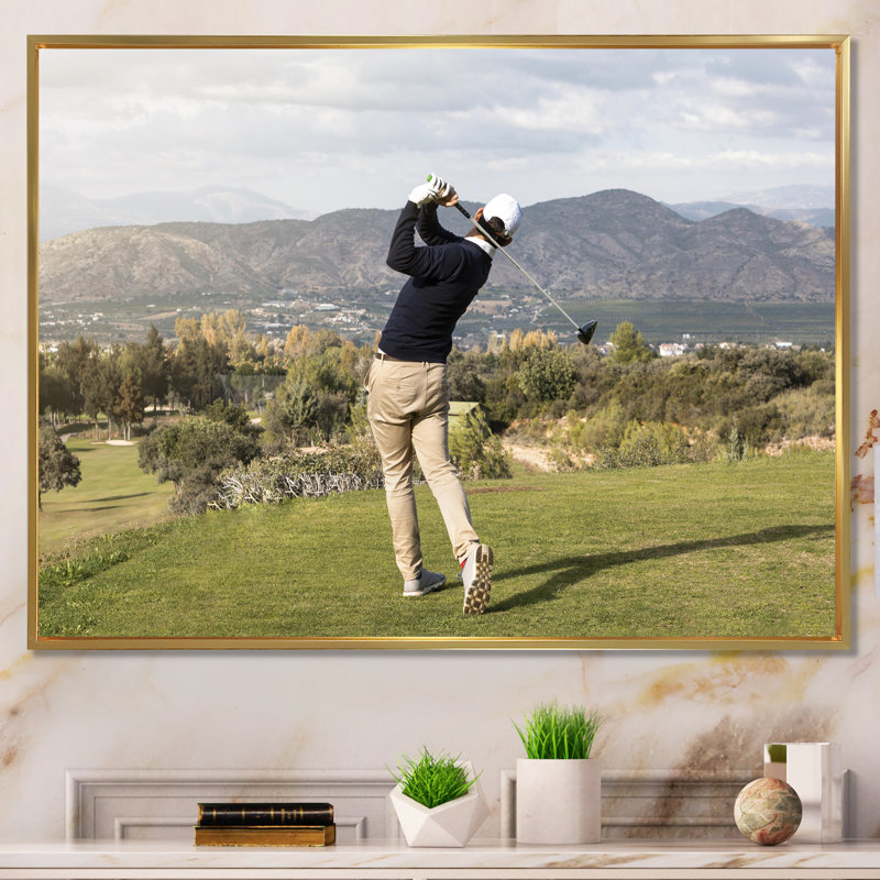 «Golf Swing Harmony II», reproduction sur toile, H 24 po x l 32 po x P 1 po, Cadre flottant doré