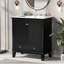 Ensemble de meuble-lavabo 30 po avec lavabo, armoire de salle de bain multifonctionnelle avec portes et tiroir, structure solide et panneau en MDF