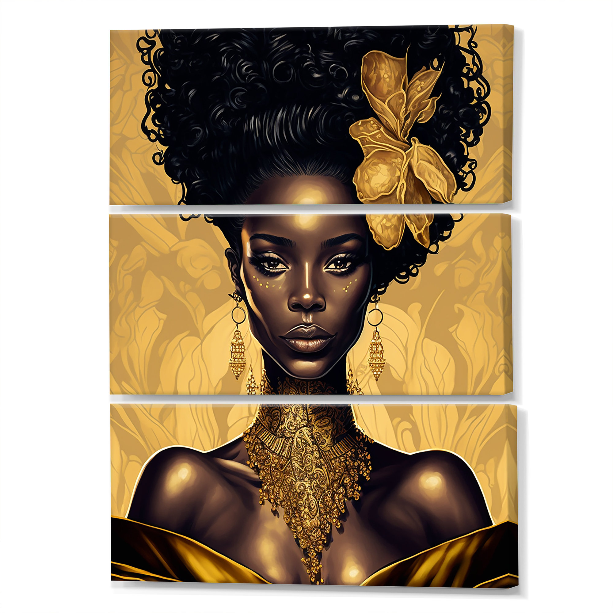 Dakota Fields Beautiful Retro African American Model Iii On Canvas 3 Pieces Print Wayfair 4828