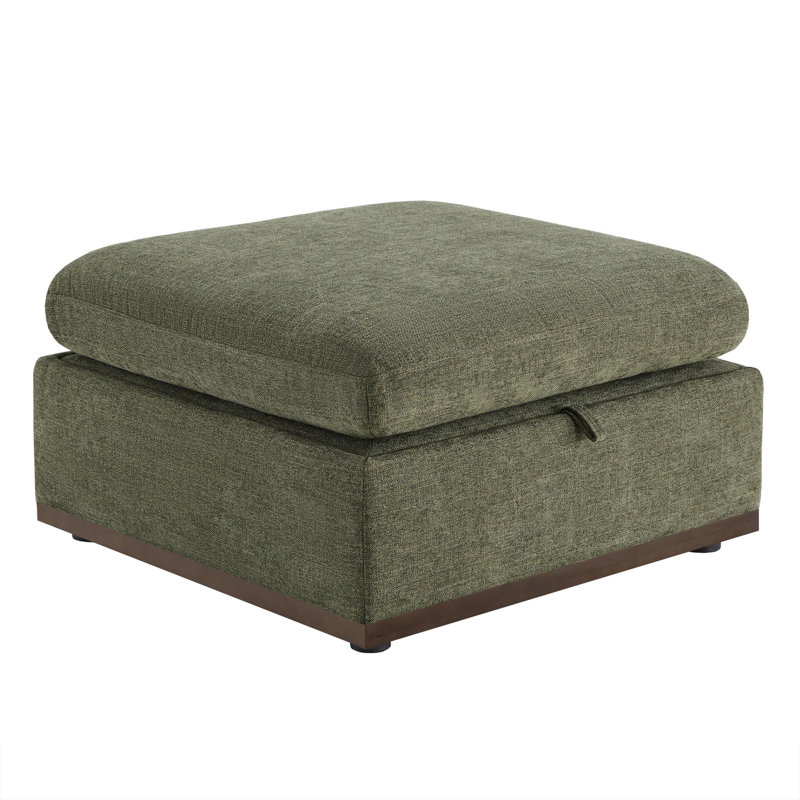 Repose-pieds avec rangement Sayette, Vert mousse