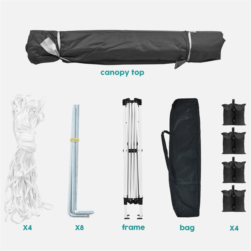 10'X10' Folding Canopy With 4 Removable Sidewalls Outdoor Event Shelter UPF 50+ Gazebo Portable Tents For Parties Beach Camping Wedding EZ Pop Up Canopy 4Pcs Weight Bag + Carry Bag
