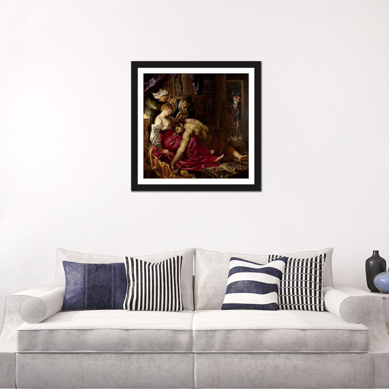 «Samson and Delilah» par Peter Paul Rubens, reproduction d'art sur toile, H 24 po x l 24 po x P 1 po, Blanc
