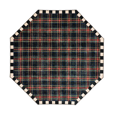 Stewart Tartan Black Washable Rug