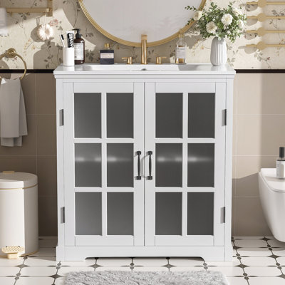 30" Modern Bathroom Vanity with Ceramic Sink