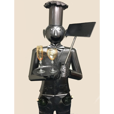 Chef Wine Bottle Rack in Silver