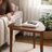 Dela Breakfast Dining Table, 35 Inch Triangular Top, 3 Legs, Medium Brown