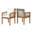 Chaises de patio extérieures en bois d'acacia avec accoudoirs en corde tressée