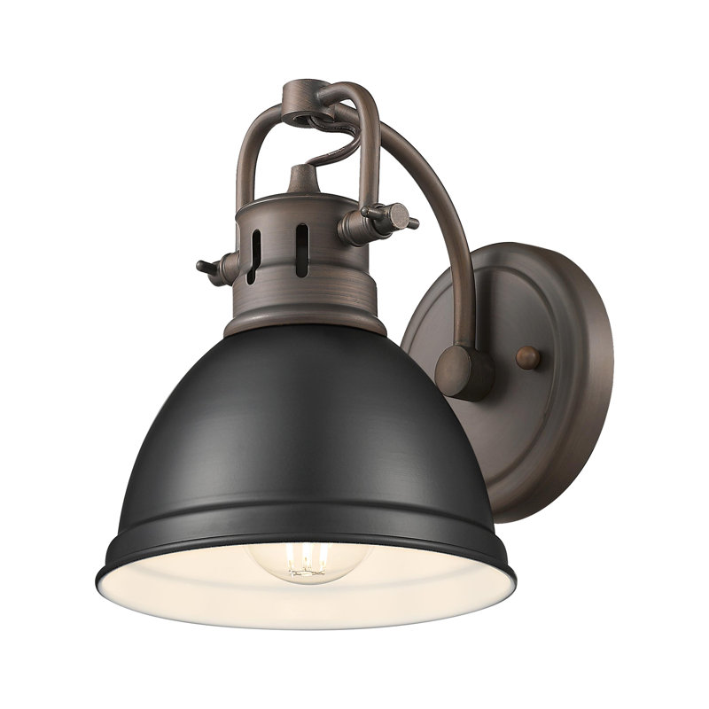 Meuble-lavabo 1 lumière Brianni, Bronze huilé, Noir mat