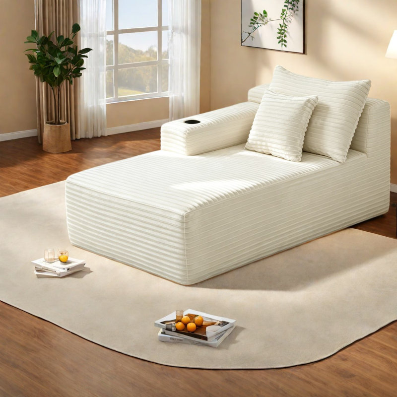 Canapés d'angle à compression avec rangement, méridienne moderne et moelleuse de 168 cm pour la maison
