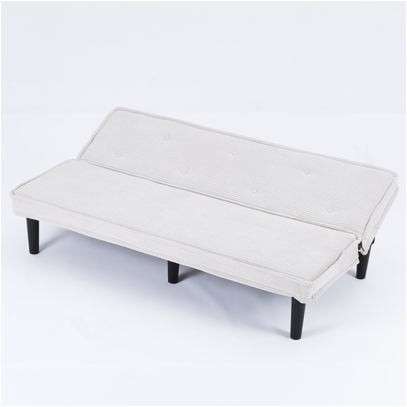 This 66-Inch Corduroy Sofa Bed Can Flexibly Adapt To The Living Room, Apartment And Bedroom, And It Can Switch Between The Two Comfortable Forms.