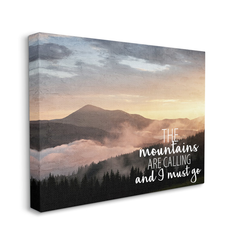 «Mountains Are Calling Landscape» par Kim Allen, H 30 po x l 40 po x P 1,5 po