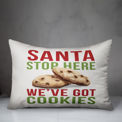  Santa Stop Here We've Got Cookies Lumbar Pillow